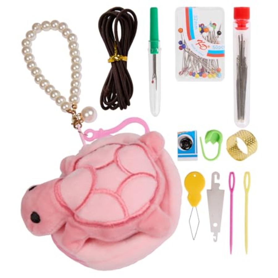 Sewing Pin Cushion - Bantal Jarum Bentuk Kura-Kura dengan Tas