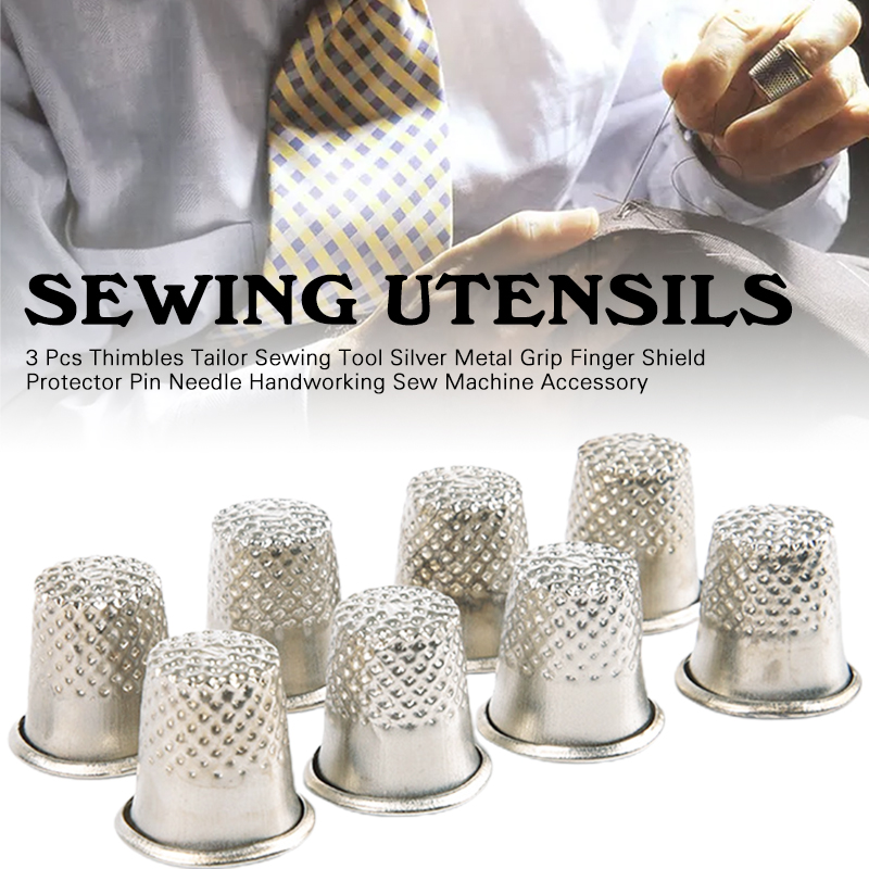 Sewing Pin Cushion - 3 Buah Bidal Logam Jahit Bidal
