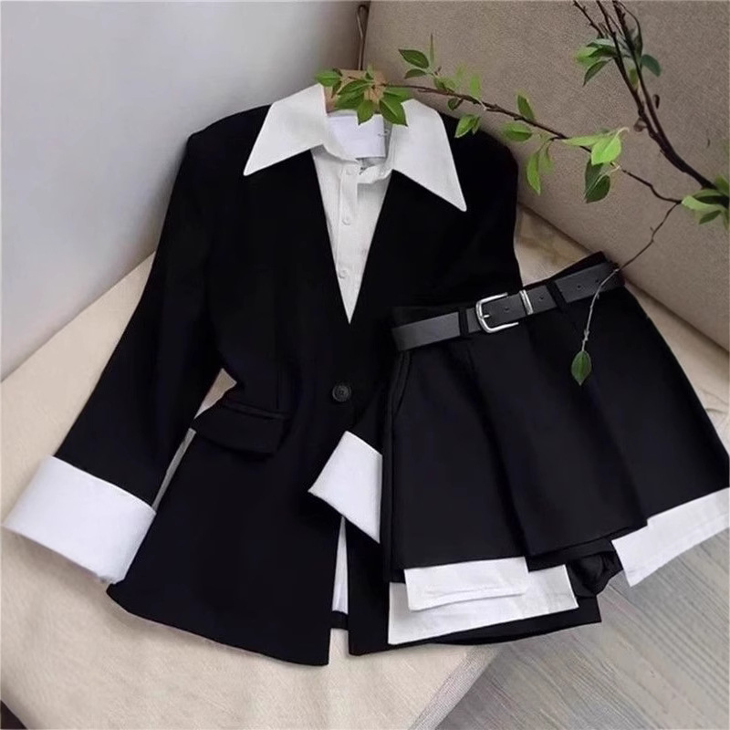 Sewing Jackets - Set Rok Dua Potong Wanita Blazer