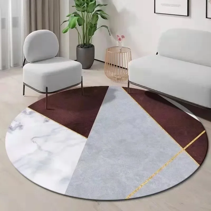 Century Textile & Sewing Supply - ~O~Karpet Bulat Geometris dengan Desain Blok