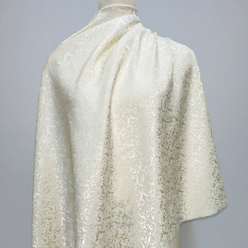 Textile Sewing Patterns - Brokat Jacquard Damask Beige Pre-cut, Tekstur