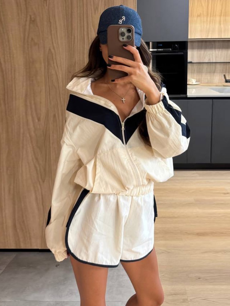 Sewing Jackets - Setelan Dua Potong Celana Pendek Kontras