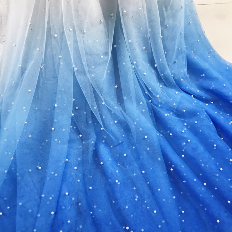 Sewing Batik Fabric - Kain Tulle Gradasi Mutiara 100x150cm, Bahan