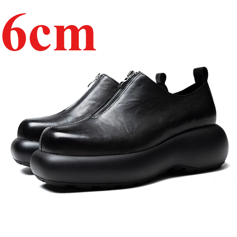 Sewing Front Zipper - Sepatu Derby untuk Pria Sepatu Penambah