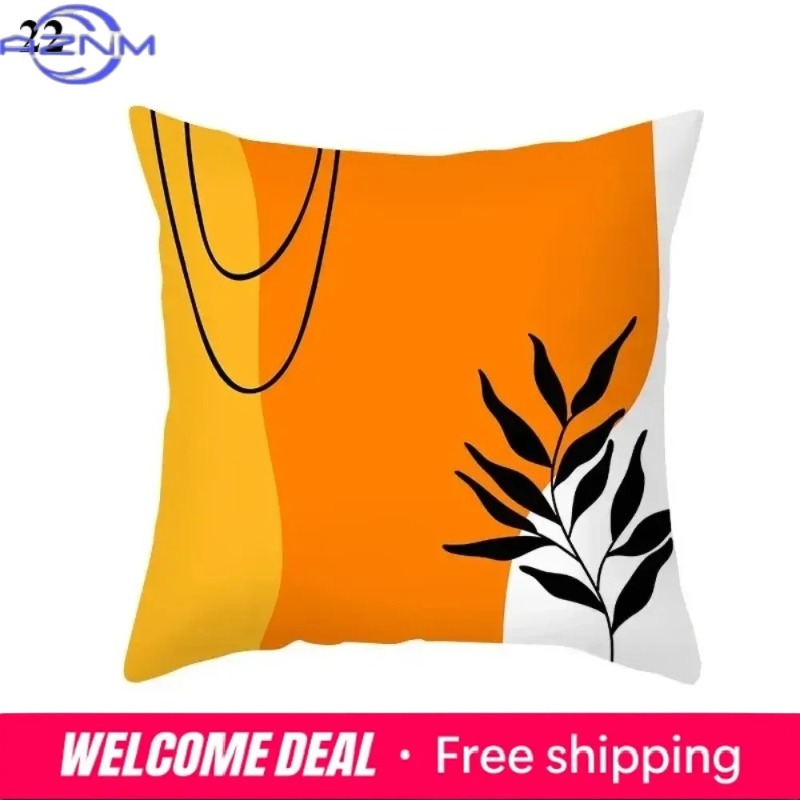 Sarung Bantal Abstrak Oranye B - Century Textile & Sewing Supply ulasan dan harga