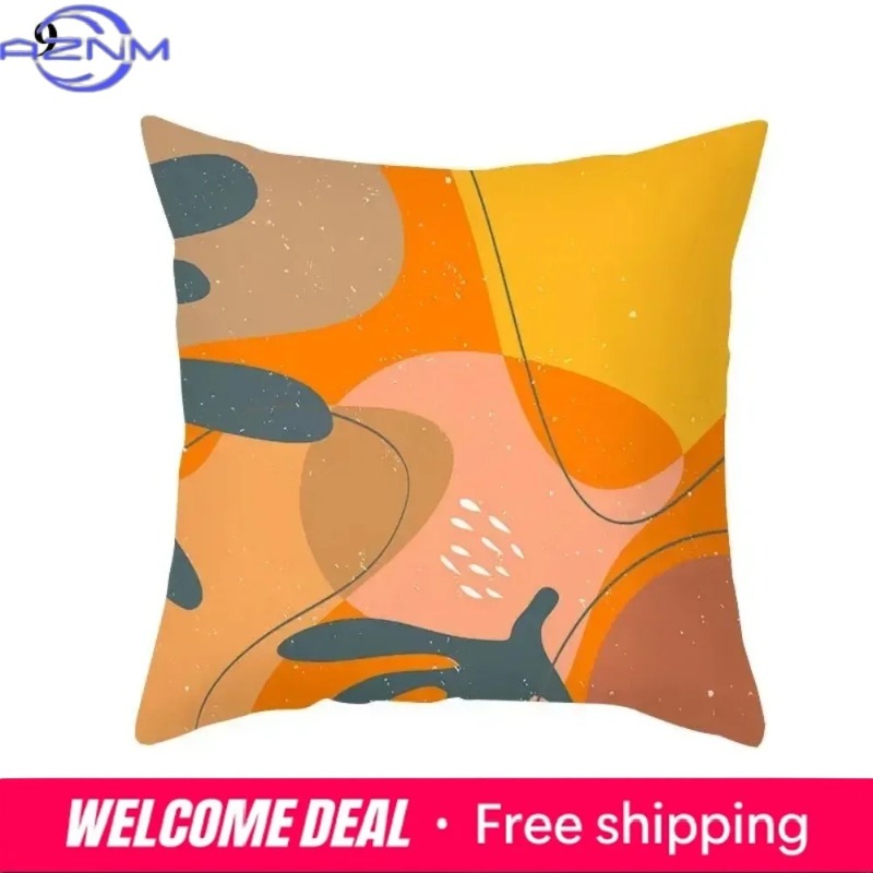 Sarung Bantal Abstrak Oranye B - Century Textile & Sewing Supply ulasan dan harga
