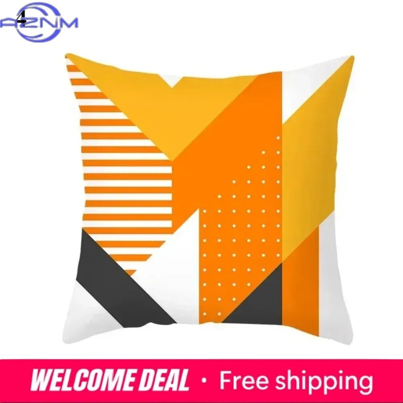 Sarung Bantal Abstrak Oranye B - Century Textile & Sewing Supply ulasan dan harga