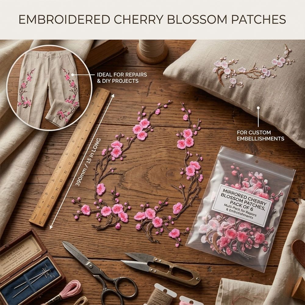 Patch Bunga Sakura DIY untuk D - Sewing Repair ulasan dan harga