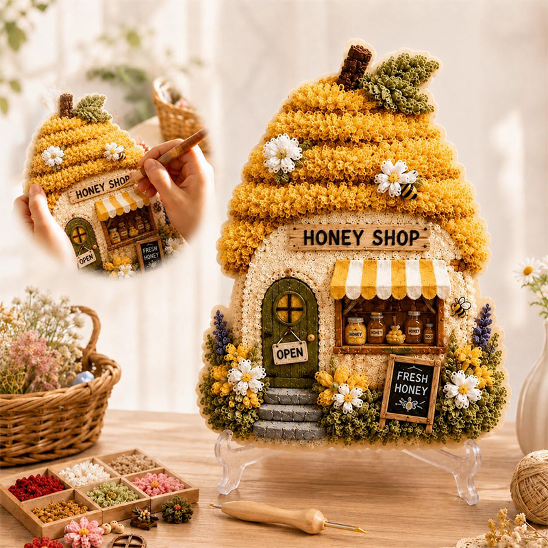 Kit DIY Seni Poke Rumah Jamur  - Sewing Art ulasan dan harga
