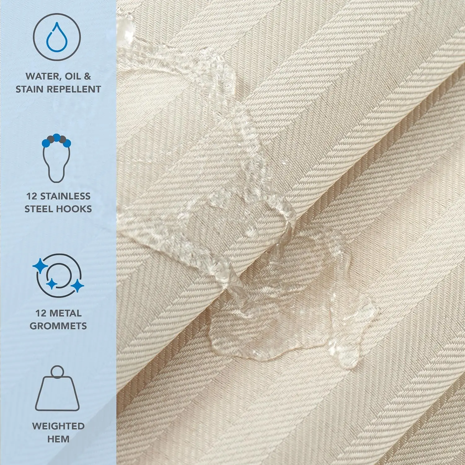 Set Tirai Kamar Mandi Arkwrigh - Fabric Weight Set ulasan dan harga