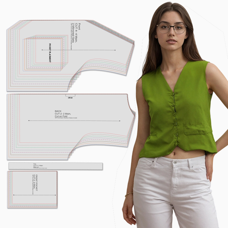 Pola jahit untuk rompi wanita  - Textile Sewing Patterns ulasan dan harga