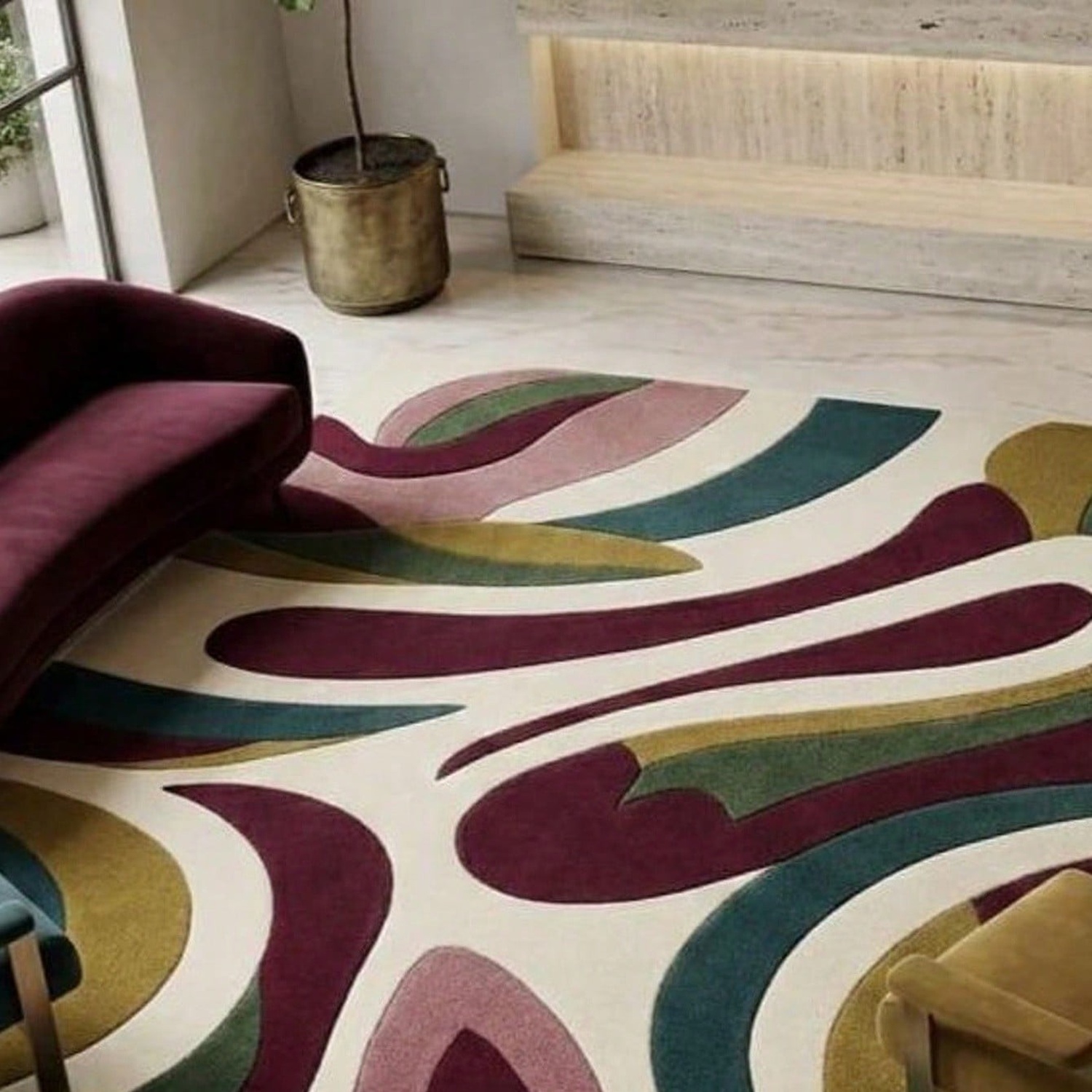 Karpet Bermotif Abstrak, Karpe - Century Textile & Sewing Supply ulasan dan harga